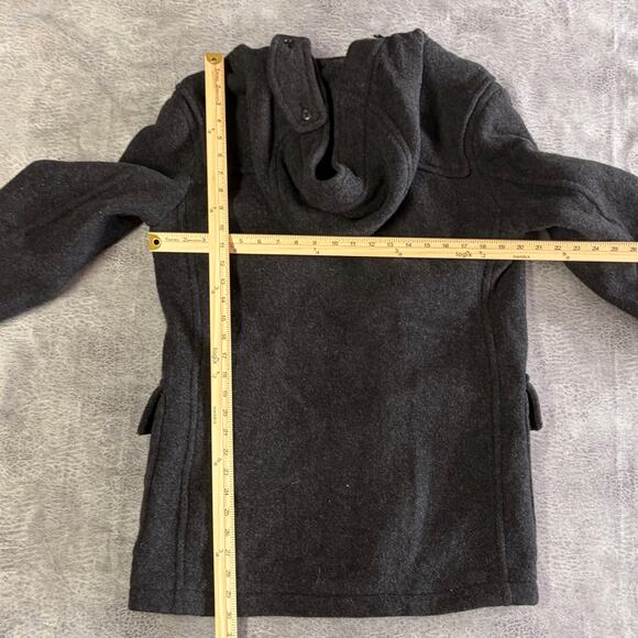 Uniqlo Wool Duffle Charcoal Hooded Coat - Picture 7 of 7